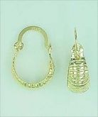 Brinco de argola estampado folheado a ouro